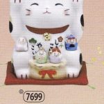 彩絵福招き猫（七福神付・みけ）
